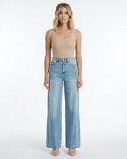 MARCFRANCOIS|Blau Cori | Damen Schlaghose Weites Bein Retro, Vorderansicht