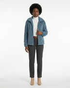 MARCFRANCOIS|Blauw Nina | Damen Teddyfell Jacke Reißverschluss, Vorderansicht