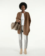 MARCFRANCOIS|Braun Zion | Damen Strickjacke Lang Locker, Vorderansicht