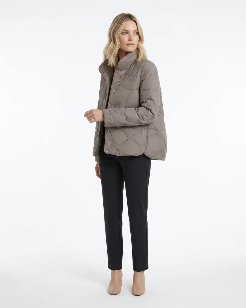 MARCFRANCOIS|Braun Nadja | Damen Steppjacke Winter Druckknopf, Vorderansicht