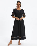 MARCFRANCOIS|Burgund Taylor | Damen Maxikleid Elegant Mesh, Vorderansicht