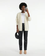 MARCFRANCOIS|Cremefarben Zion | Damen Strickjacke Lang Locker, Vorderansicht