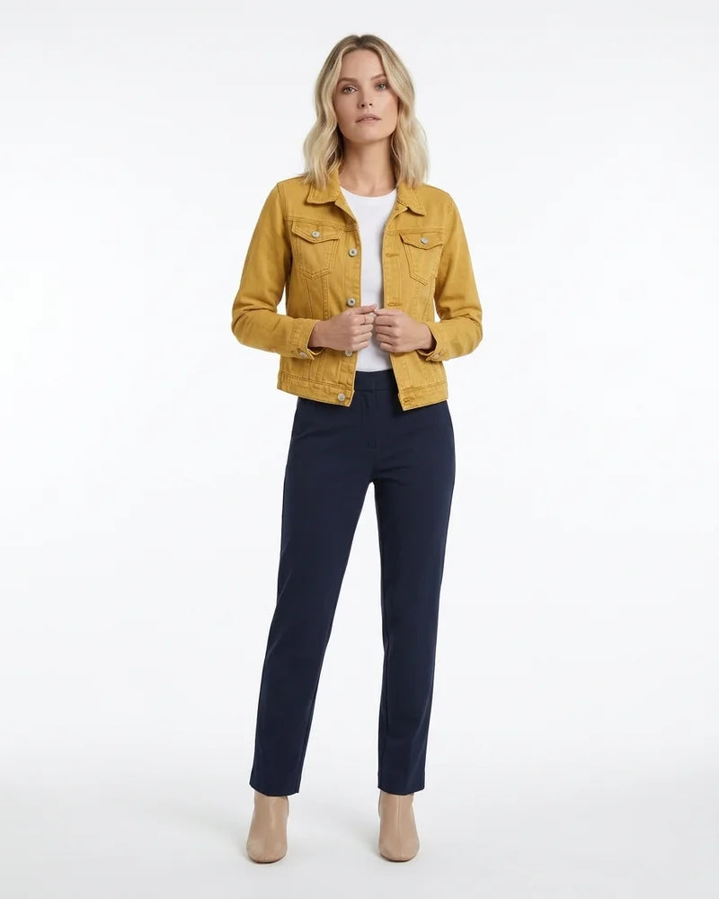 MARCFRANCOIS|Gelb Sina | Damen Jeansjacke Klassisch Knopfleiste, Vorderansicht
