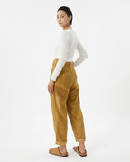 MARCFRANCOIS|Gelb Marie | Damen Cordhose High Waist Weit, Vorderansicht