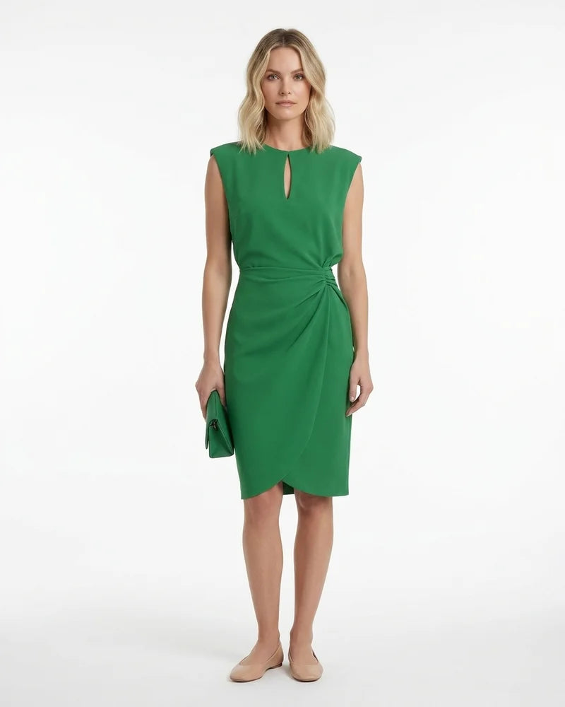 MARCFRANCOIS|Grün Ava | Damen Etuikleid Midi Elegant, Vorderansicht