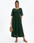 MARCFRANCOIS|Grün Taylor | Damen Maxikleid Elegant Mesh, Vorderansicht