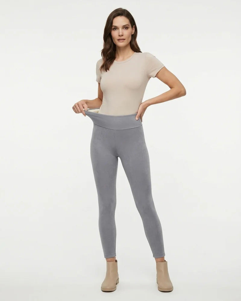 MARCFRANCOIS|Hellgrau Hannah | Damen Thermo Leggings Gefüttert, Vorderansicht
