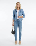 MARCFRANCOIS|Himmelblau Sina | Damen Jeansjacke Klassisch Knopfleiste, Vorderansicht