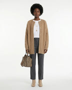 MARCFRANCOIS|Khaki Zion | Damen Strickjacke Lang Locker, Vorderansicht