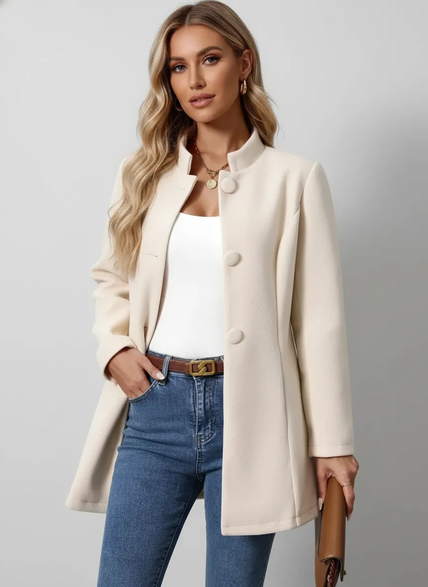 Leona | Damen Wintermantel mit Knöpfen