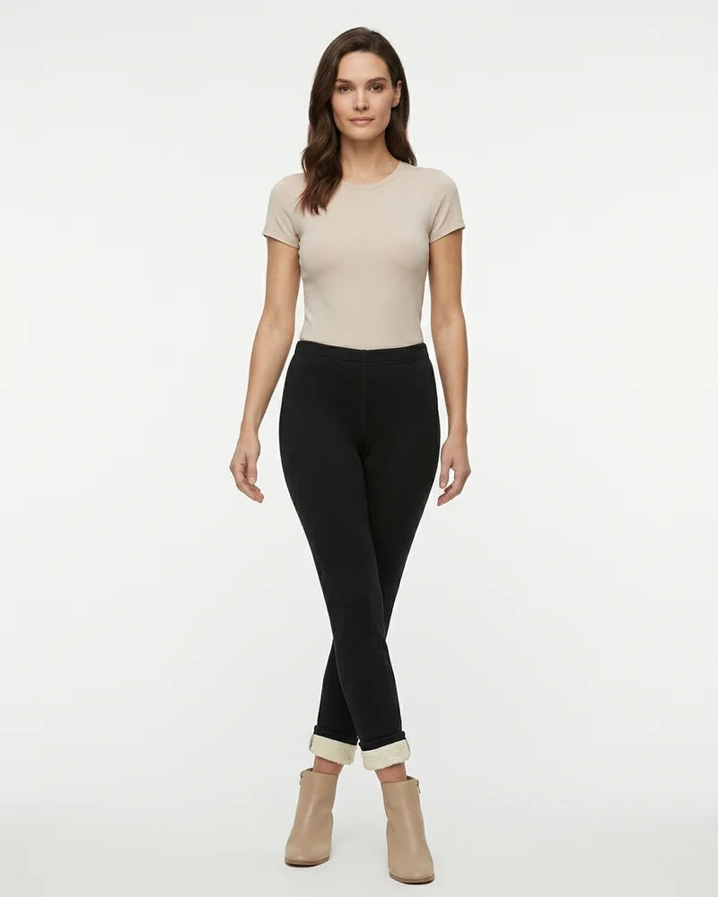MARCFRANCOIS|Marineblau Hannah | Damen Thermo Leggings Gefüttert, Vorderansicht