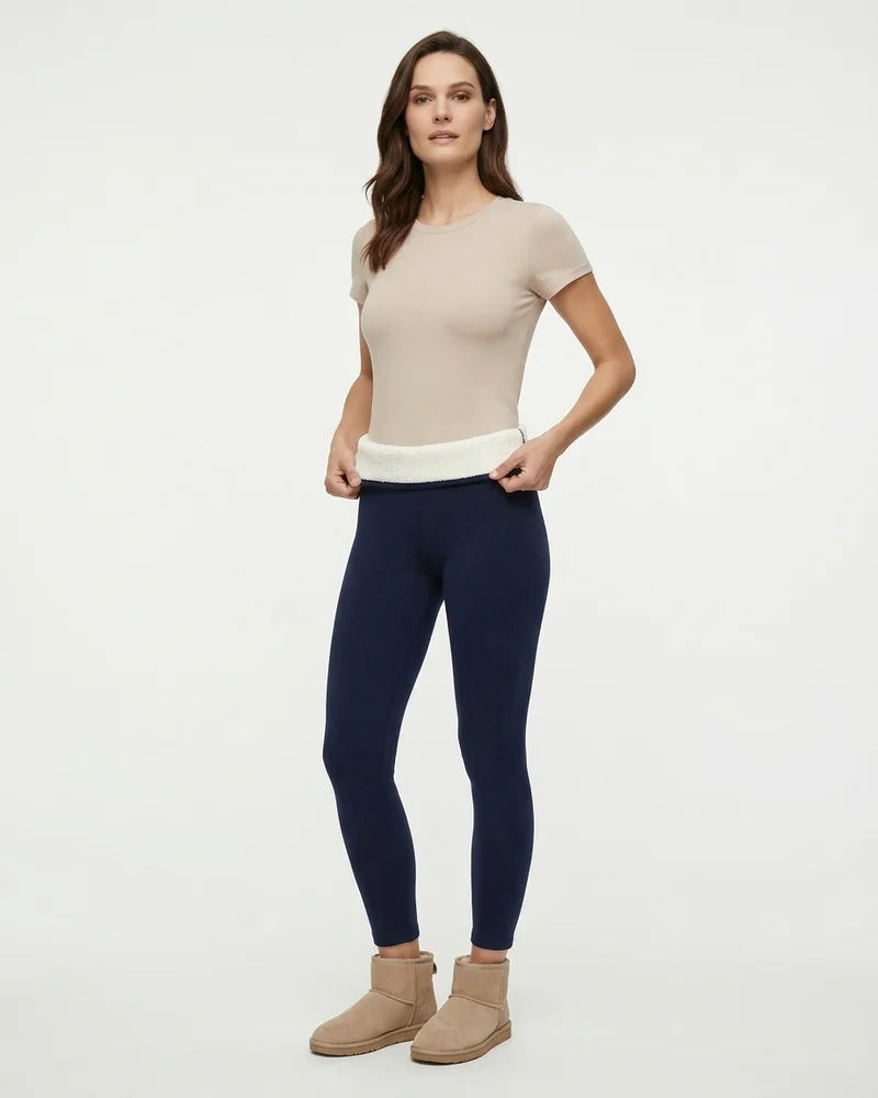 MARCFRANCOIS|Marinenblau Hannah | Damen Thermo Leggings Gefüttert, Vorderansicht