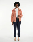 MARCFRANCOIS|Rosa Nina | Damen Teddyfell Jacke Reißverschluss, Vorderansicht