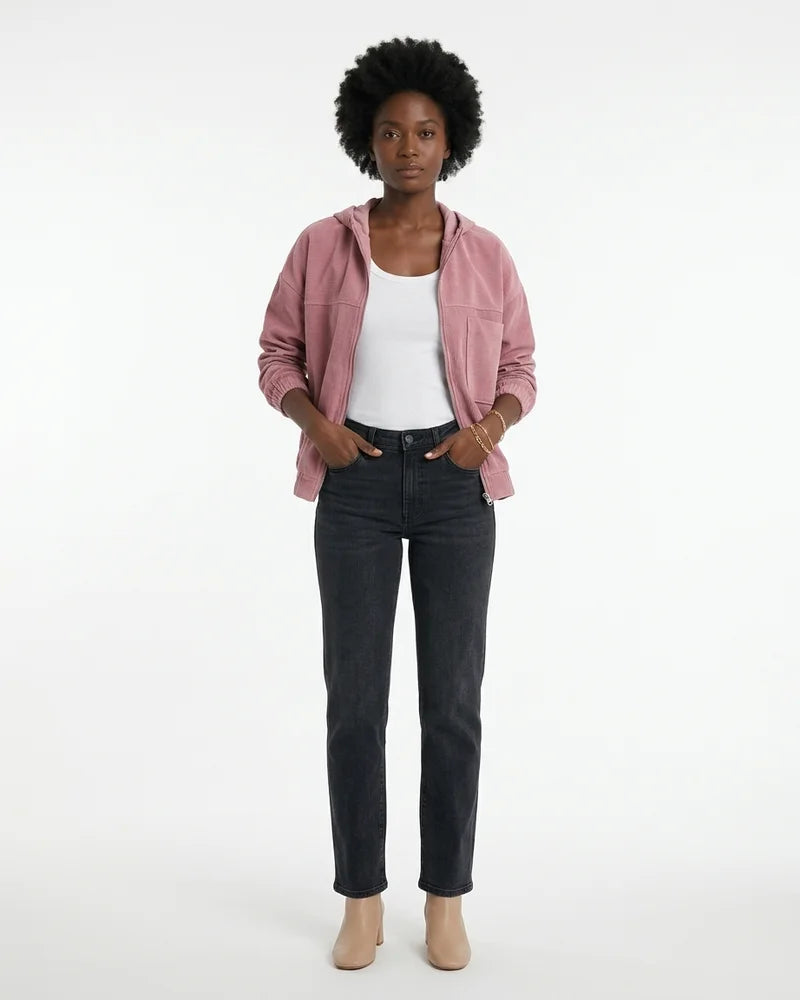 MARCFRANCOIS|Rosa Cleo | Damen Cordjacke Freizeit Reißverschluss, Vorderansicht