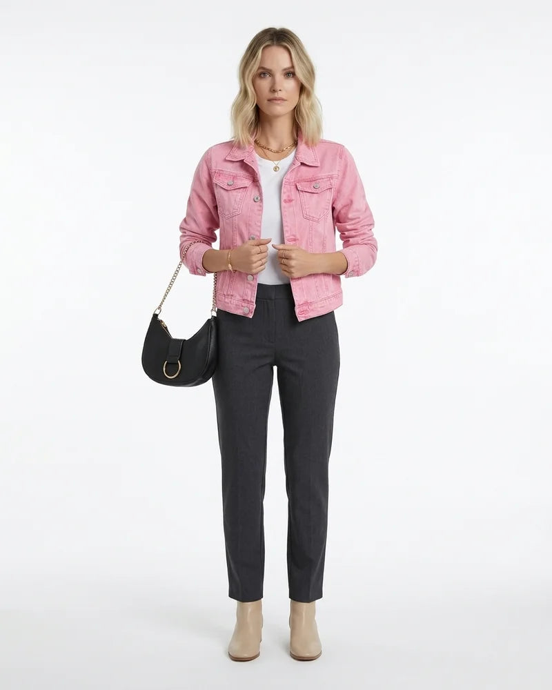 MARCFRANCOIS|Rosa Sina | Damen Jeansjacke Klassisch Knopfleiste, Vorderansicht
