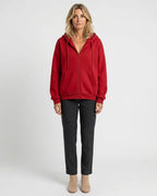 MARCFRANCOIS|Rot Yael | Damen Kapuzenjacke Hoodie Reißverschluss, Vorderansicht