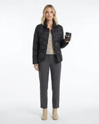 MARCFRANCOIS|Schwarz Nadja | Damen Steppjacke Winter Druckknopf, Vorderansicht