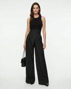 MARCFRANCOIS|Schwarz Hanna | Damen Marlenehose High Waist Weit, Vorderansicht