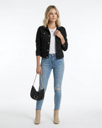 MARCFRANCOIS|Schwarz Sina | Damen Jeansjacke Klassisch Knopfleiste, Vorderansicht