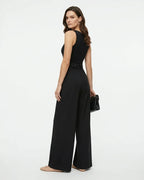 MARCFRANCOIS|Schwarz Hanna | Damen Marlenehose High Waist Weit, Vorderansicht