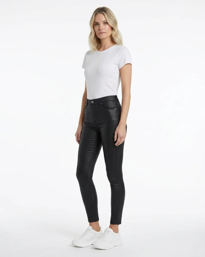 MARCFRANCOIS|Schwarz Jesse | Damen Skinny Hose Stretch Schmal, Vorderansicht