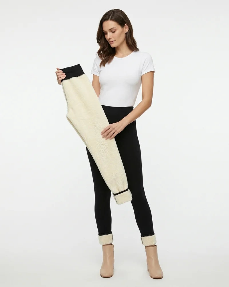 MARCFRANCOIS|Schwarz Hannah | Damen Thermo Leggings Gefüttert, Vorderansicht