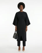MARCFRANCOIS|Schwarz Devon | Damen Maxikleid Gürtel Elegant, Vorderansicht