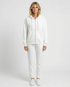MARCFRANCOIS|Weiß Yael | Damen Kapuzenjacke Hoodie Reißverschluss, Vorderansicht