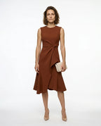 CT|Drapiertes Asymmetrisches Midikleid für Damen