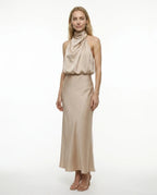 CT|Damen Elegantes Halter Abendkleid