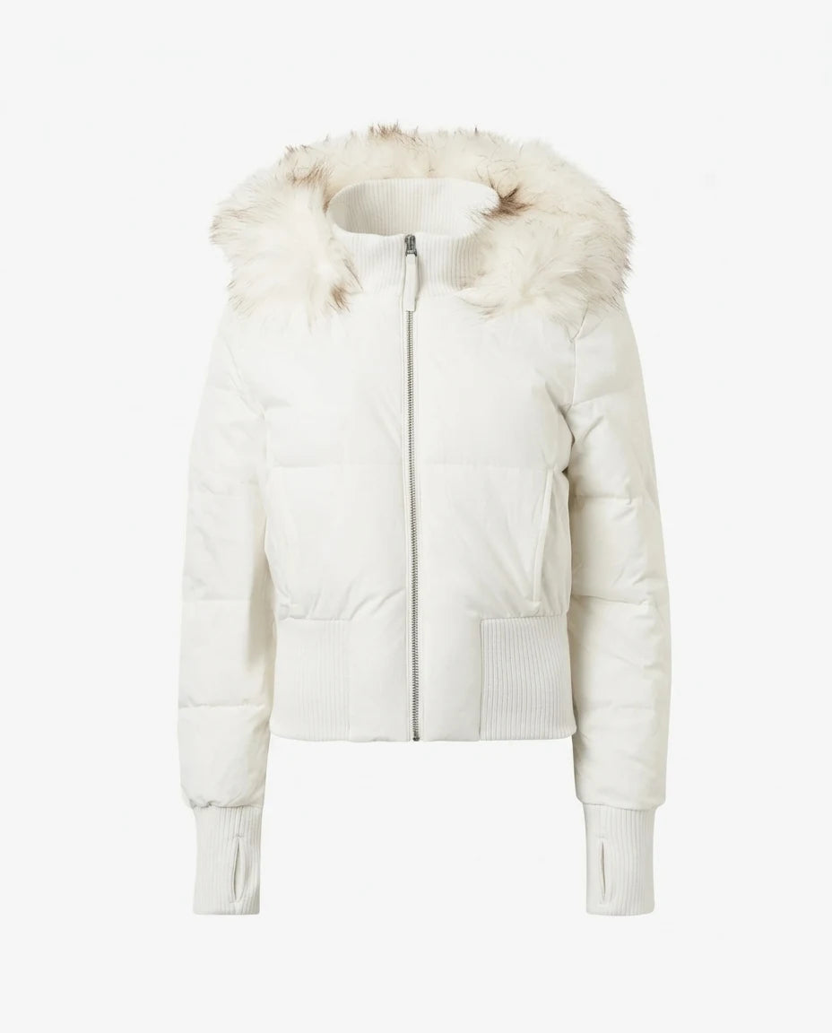 CT|Damen Gesteppte Winterjacke mit Kunstfellkragen