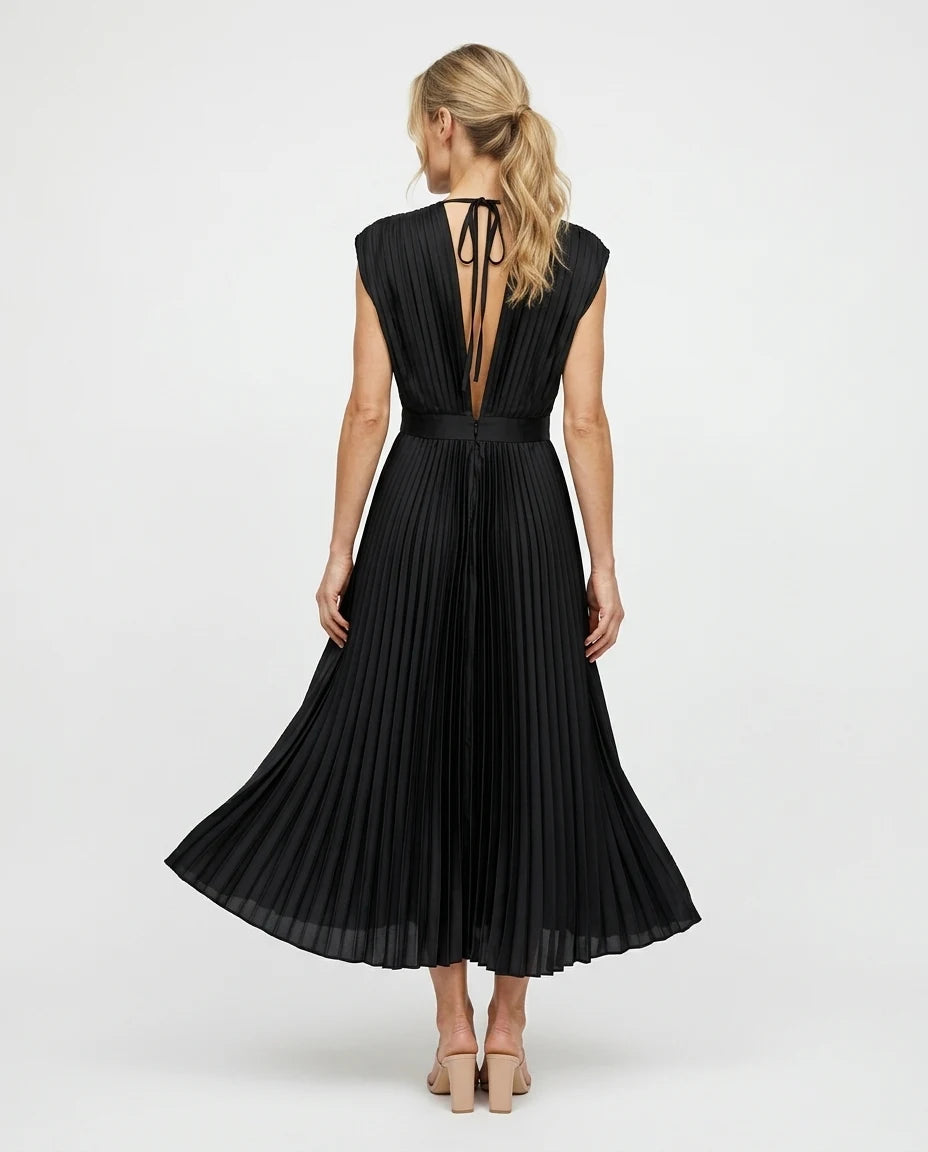 CT|Klassisches Damen-Maxikleid mit Plissee