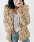 CT|Damen Mantel aus Teddy-Fleece mit Reißverschluss