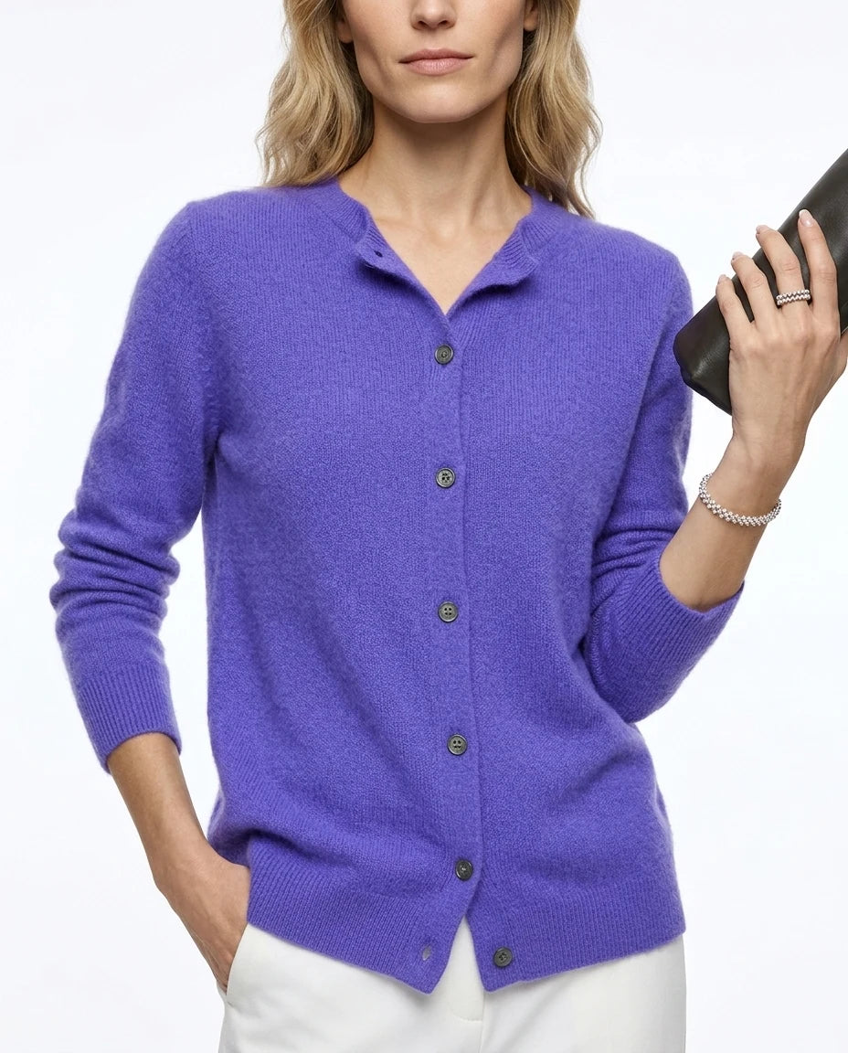 CT|Damen Kaschmirstrickjacke mit Eleganter Knopfleiste