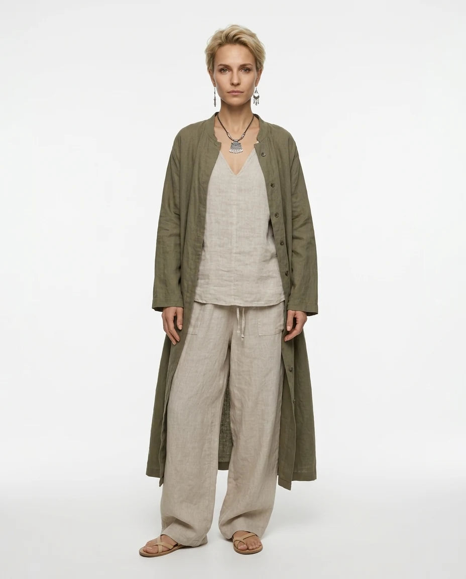 CT|Damen Boho Dreiteiliges Casual Set