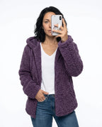 CT|Damen Mantel aus Teddy-Fleece mit Reißverschluss