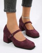 CT|Wildleder-Pumps mit Schnalle