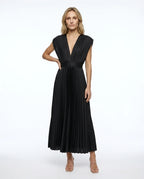 CT|Klassisches Damen-Maxikleid mit Plissee