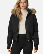 CT|Damen Gesteppte Winterjacke mit Kunstfellkragen