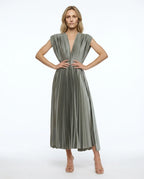 CT|Klassisches Damen-Maxikleid mit Plissee