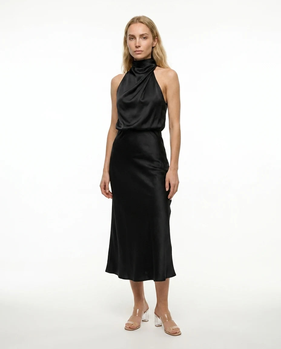 CT|Damen Elegantes Halter Abendkleid