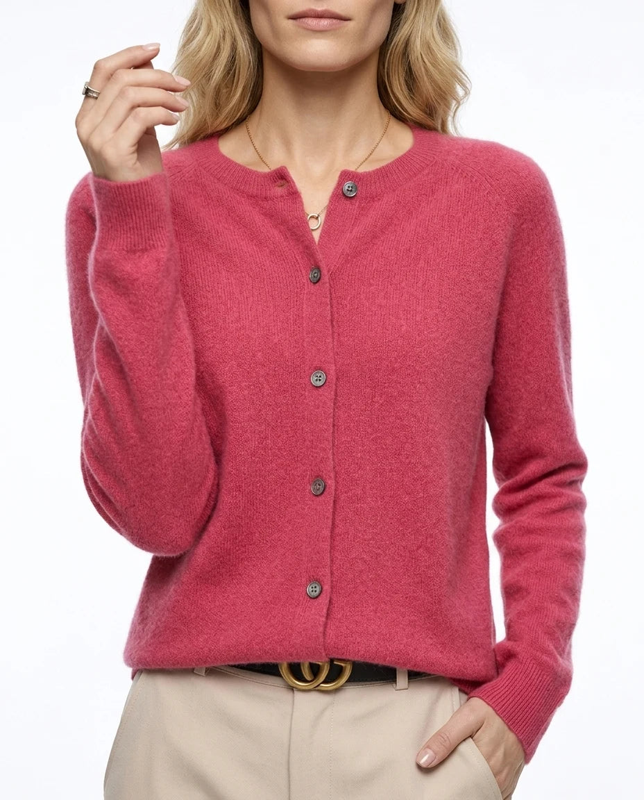 CT|Damen Kaschmirstrickjacke mit Eleganter Knopfleiste