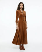 CT|Tailored Maxi Dress with V-Neck and Button Front