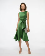 CT|Drapiertes Asymmetrisches Midikleid für Damen