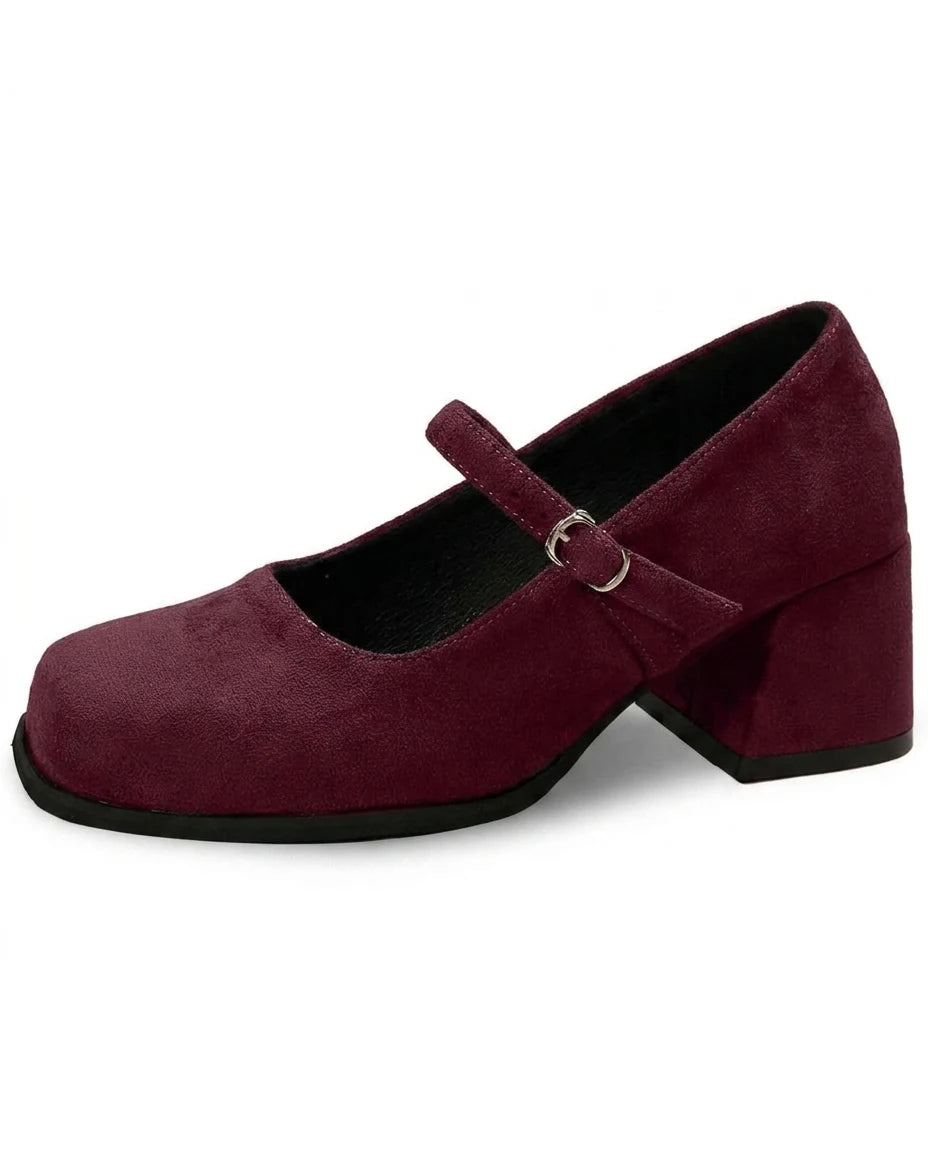 CT|Wildleder-Pumps mit Schnalle