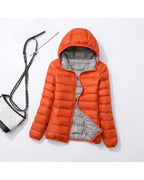 CT|Damen Leichte Wendbare Winddichte Daunenjacke mit Kapuze