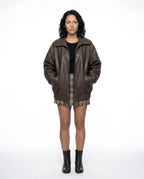 CT|Damen Oversized Vintage-Lederjacke