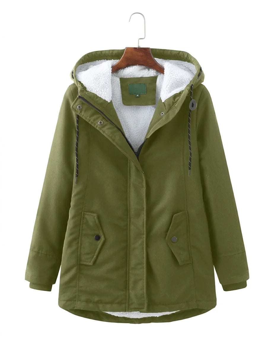 CT|Damen Wollgefütterter Parka mit Taillenakzent