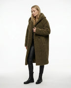 CT|Damen Teddyjacke mit Kapuze und Flauschiger Optik