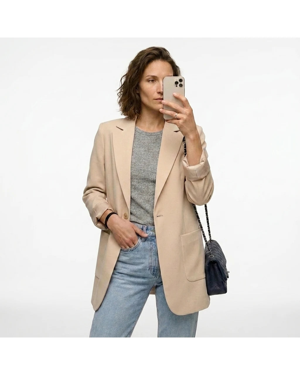CT|Damen Langer Modischer Regulärer Blazer